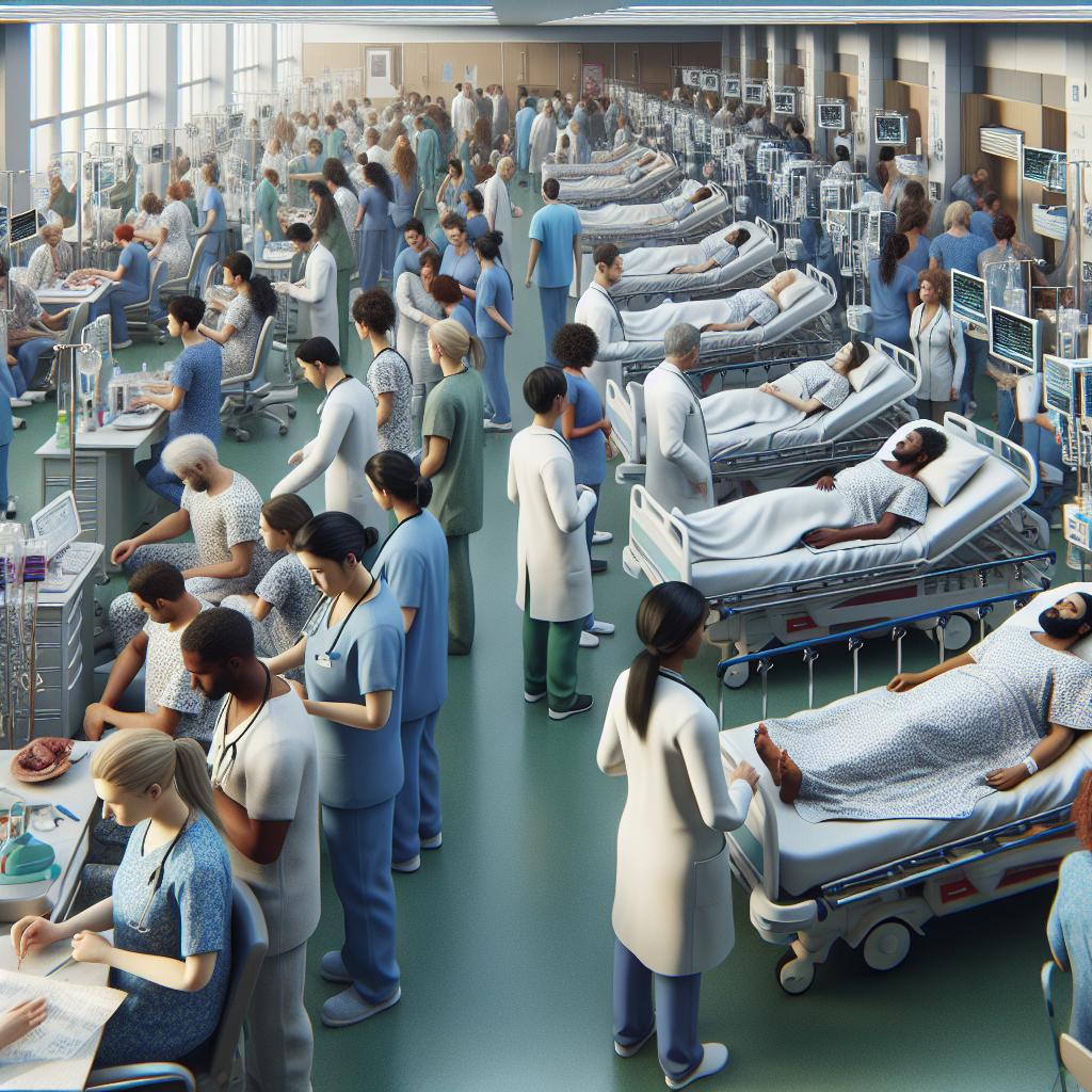 Emergency room overcrowding illustration