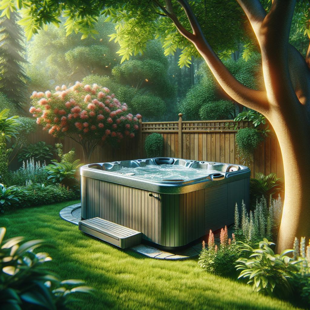 Hot tub in yard