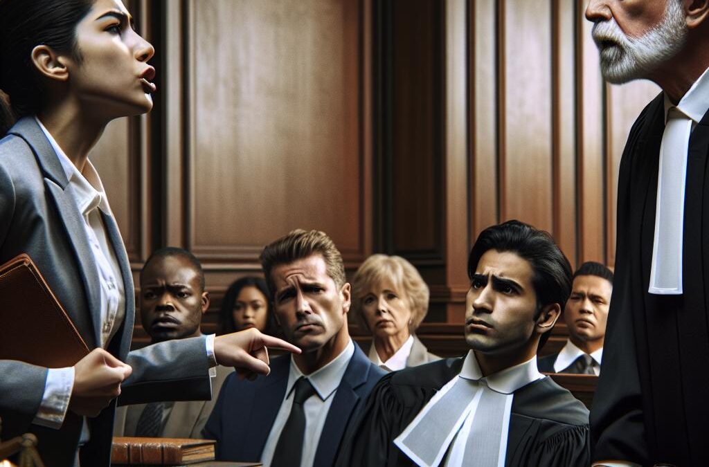 Courtroom drama illustration