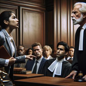 Courtroom drama illustration