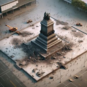 Confederate statue removal aftermath.