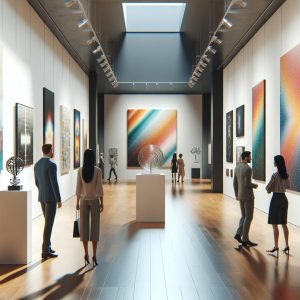 Abstract art gallery display