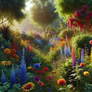 Colorful floral garden paradise.