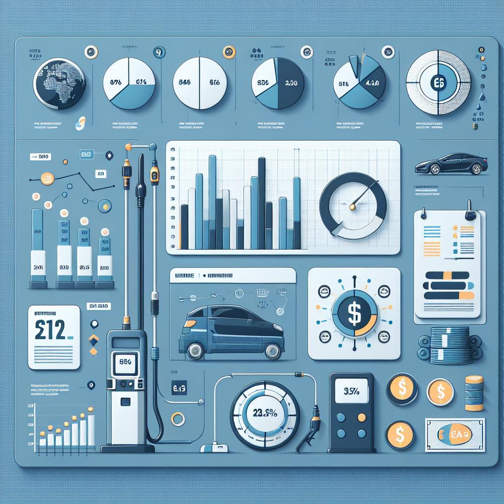 Gas price infographic illustration.