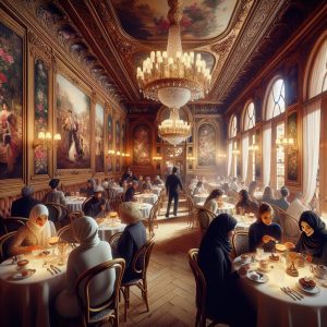 French restaurant interior elegance