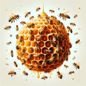 Honeybee hive protection illustration.