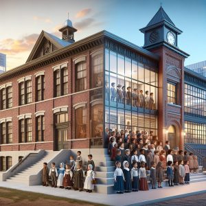 Historic school transformation concept.