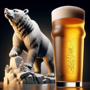 "Beer with bear statue"