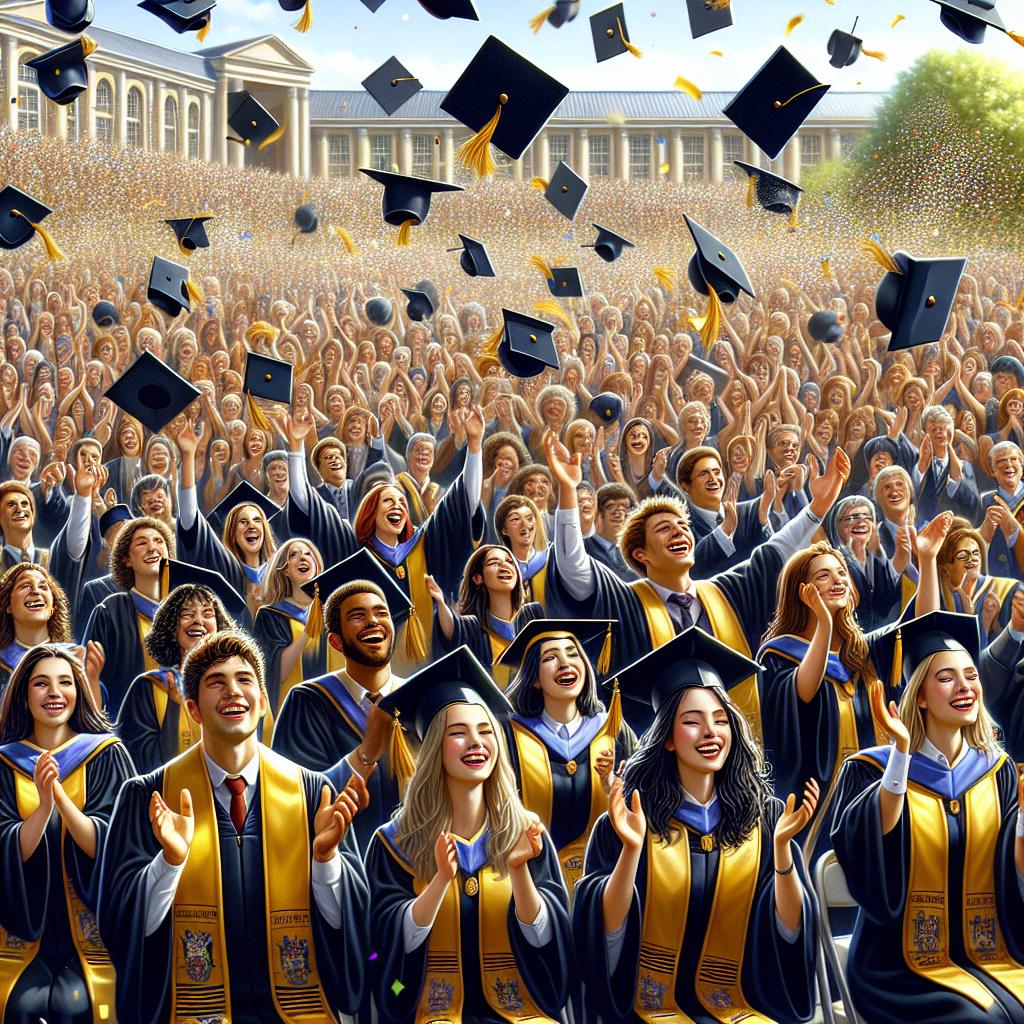 Celebratory graduation ceremony illustration.