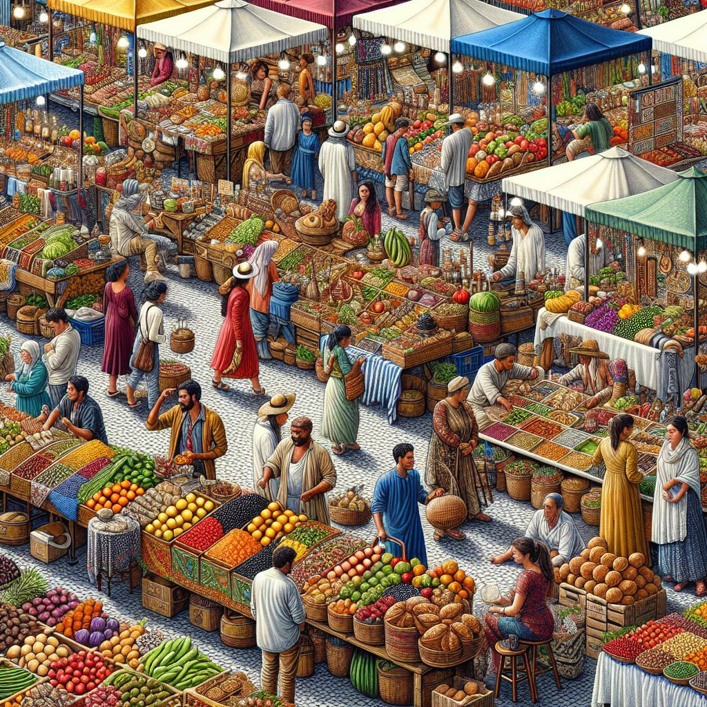 Local vendors at market