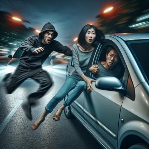 Carjacking Escape Drama Illustration