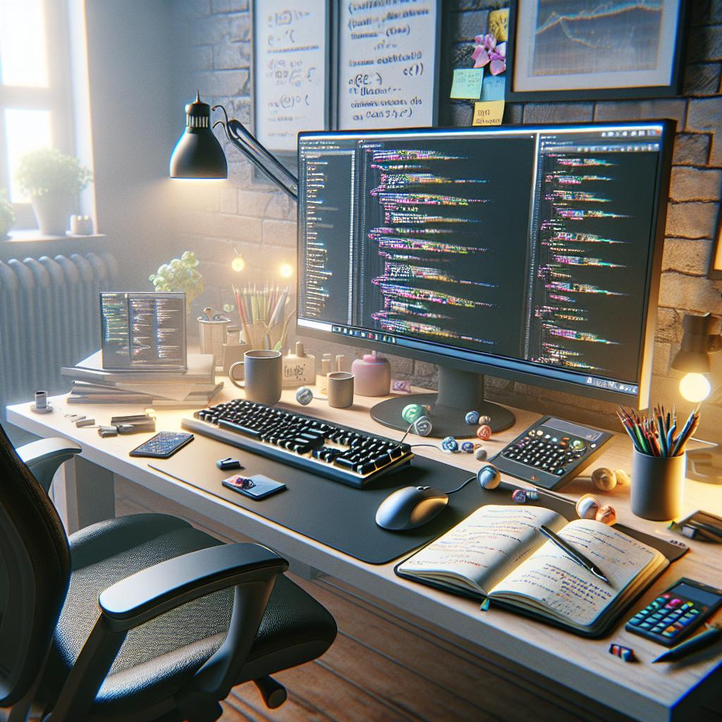 "Web development coding workspace"