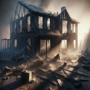 House fire aftermath illustration