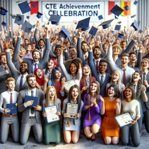 "Students celebrating CTE achievements"