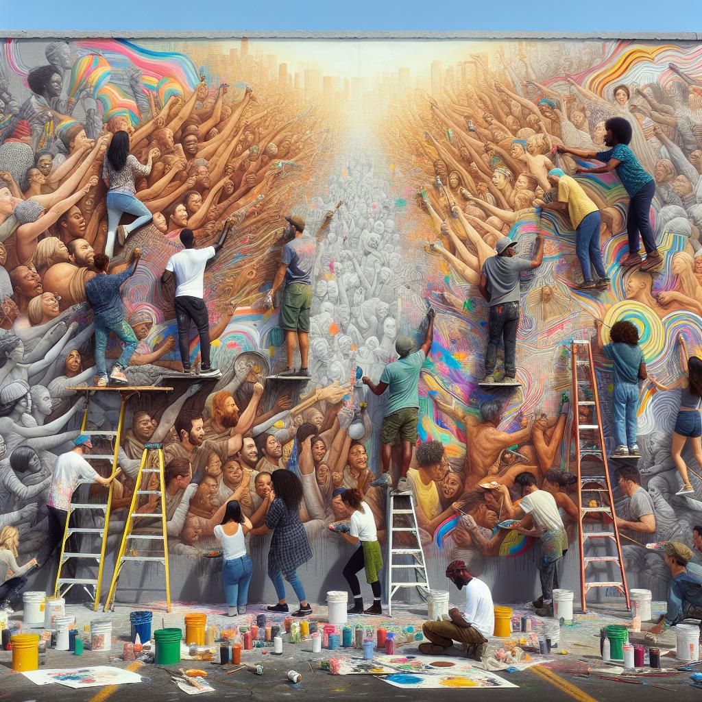 Community unity mural creation.