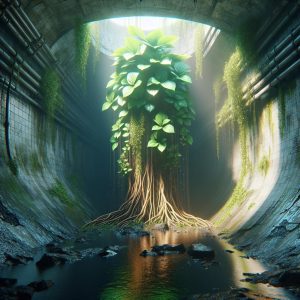 Giant Plant in Sewer