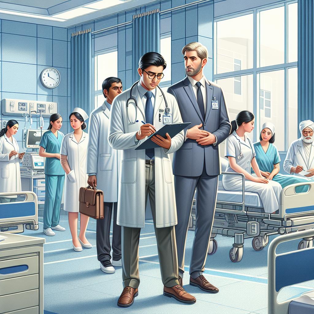 Hospital inspection process illustration