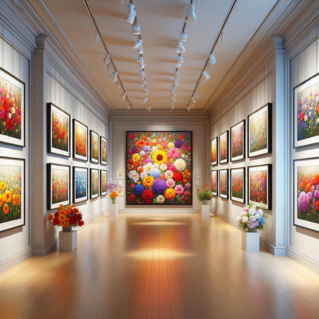 Colorful floral art gallery.