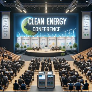 Clean energy conference setting.