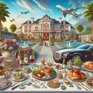 Luxurious perks lifestyle illustration