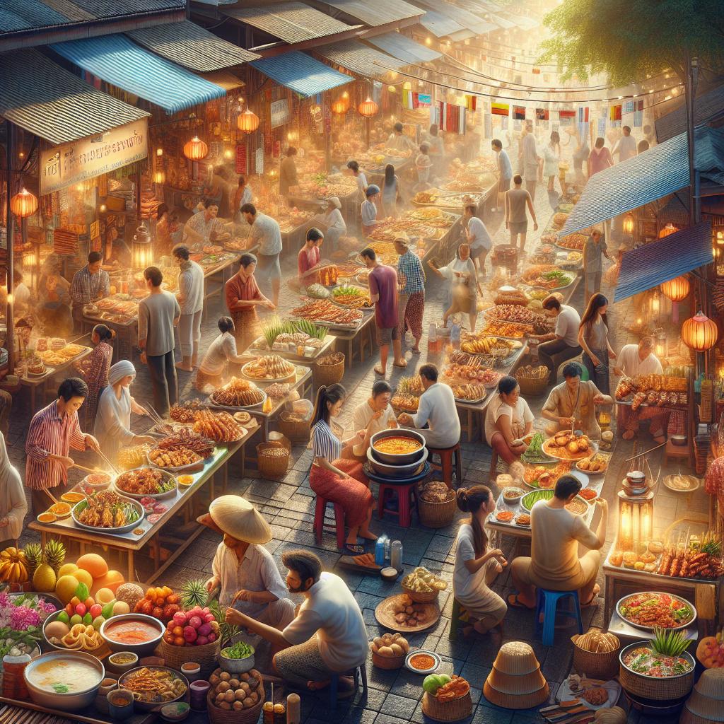 Thai street food ambiance