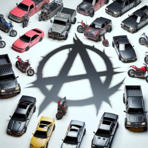 Anarchy symbol on vehicles