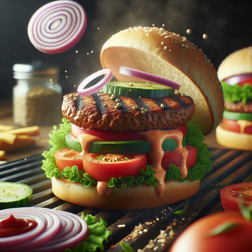 Plant-based burger creation