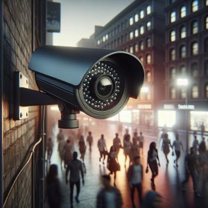 Surveillance camera footage concept