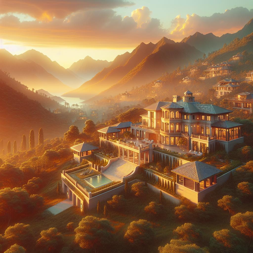 Luxury Mountain Estate Sunset