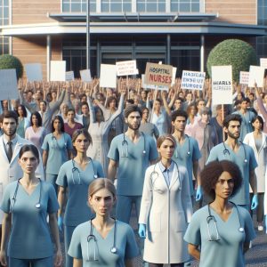 Hospital nurse rally protest.