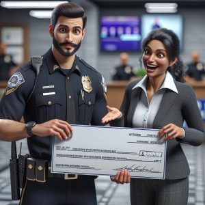 Police receiving donation check