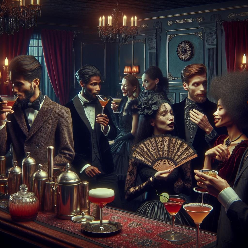 Retro gothic cocktail party.