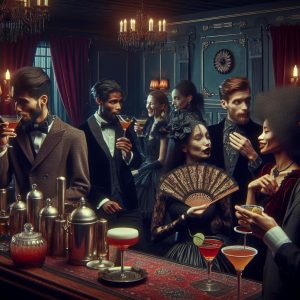 Retro gothic cocktail party.