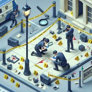 Crime scene investigation illustration