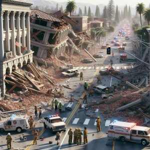 Earthquake aftermath in Pasadena