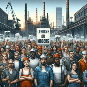 Labor strike solidarity illustration