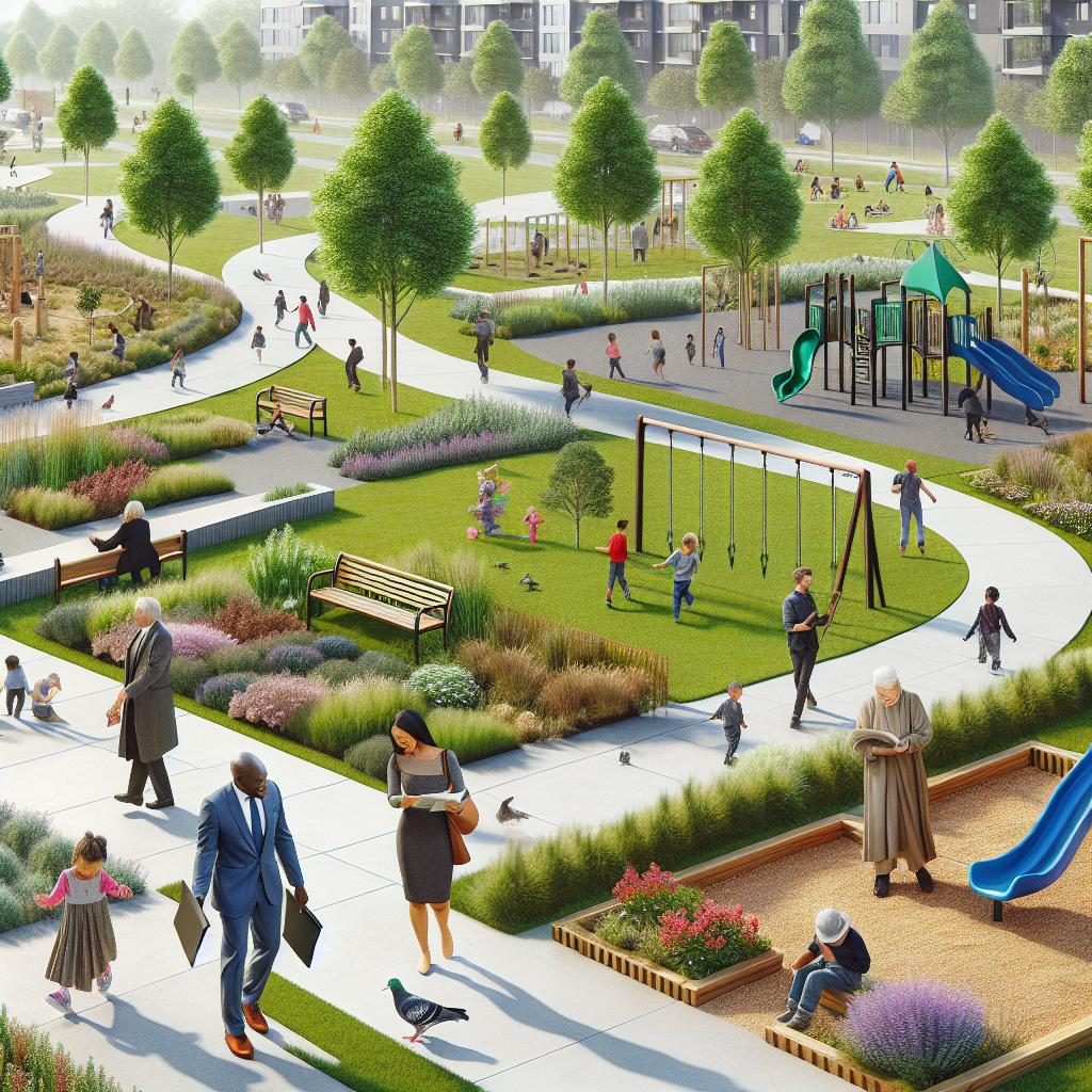 Park renovation project visualization.