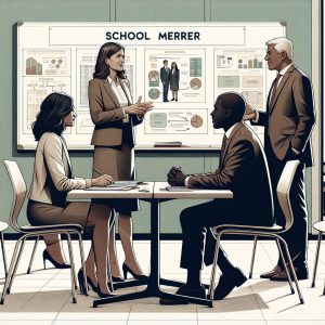 School merger discussion illustration.