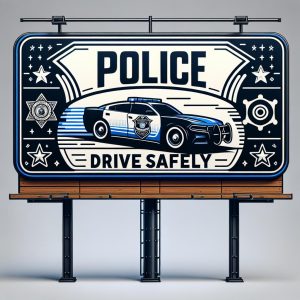 Police warning billboard design.