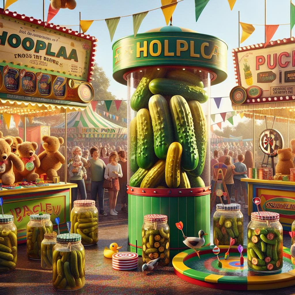 Pickle-themed carnival games.