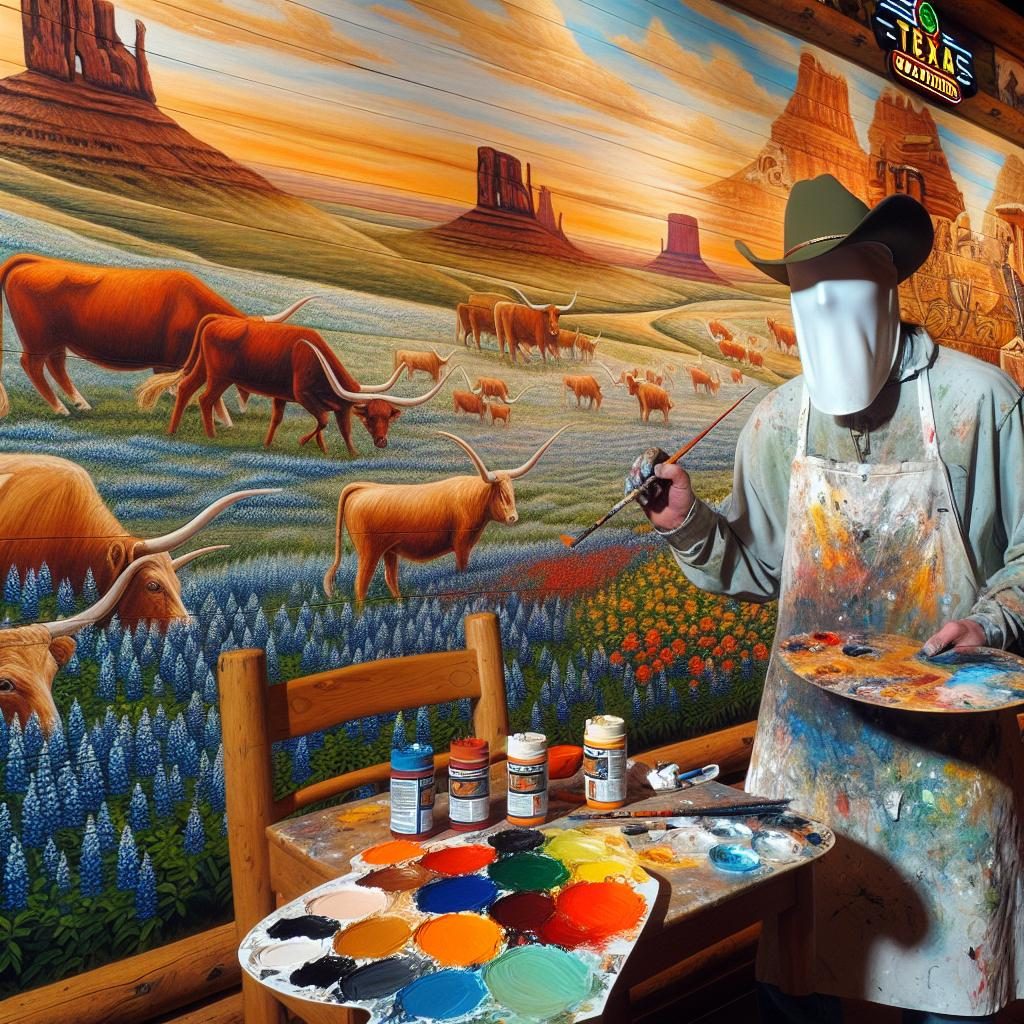 Texas Roadhouse mural artist