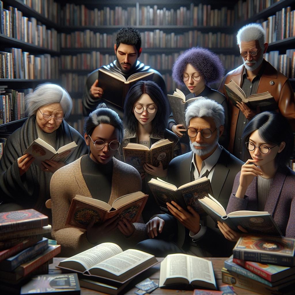 Book lovers gathering together