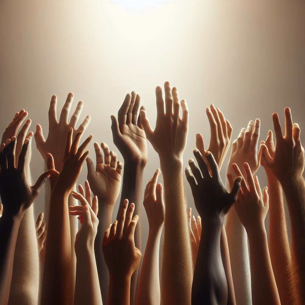 Hands raising in unity