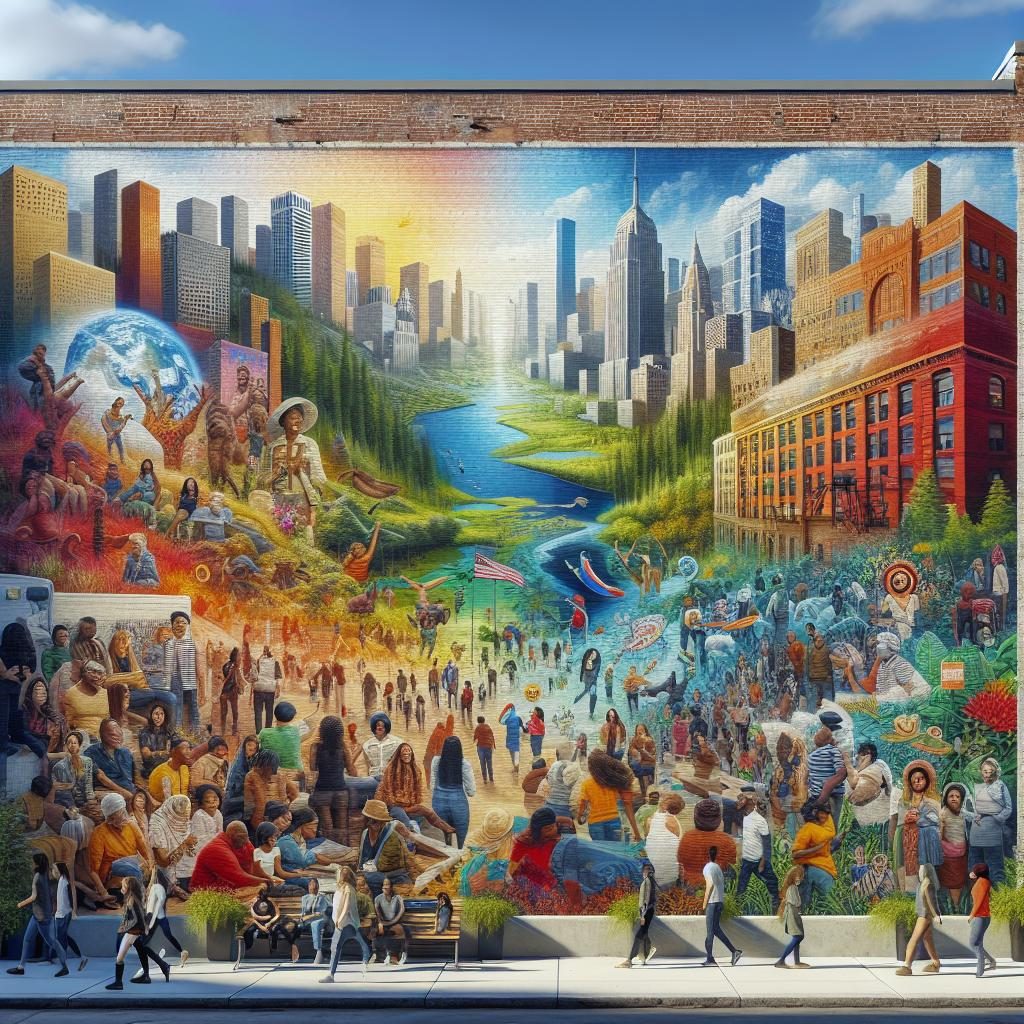 Colorful community mural