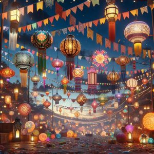 Vibrant festival decorations