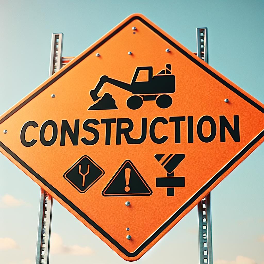 Road construction sign