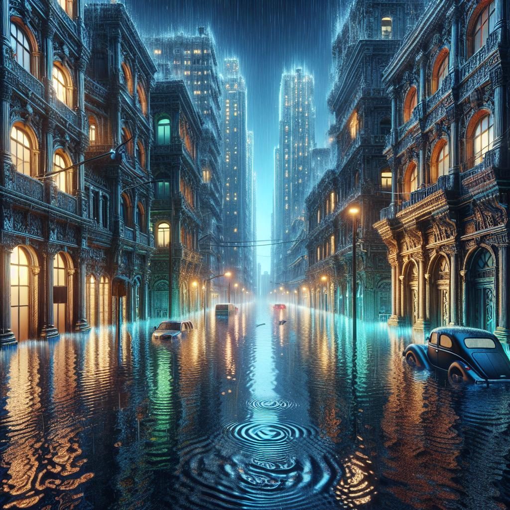 Flooded Street Scene