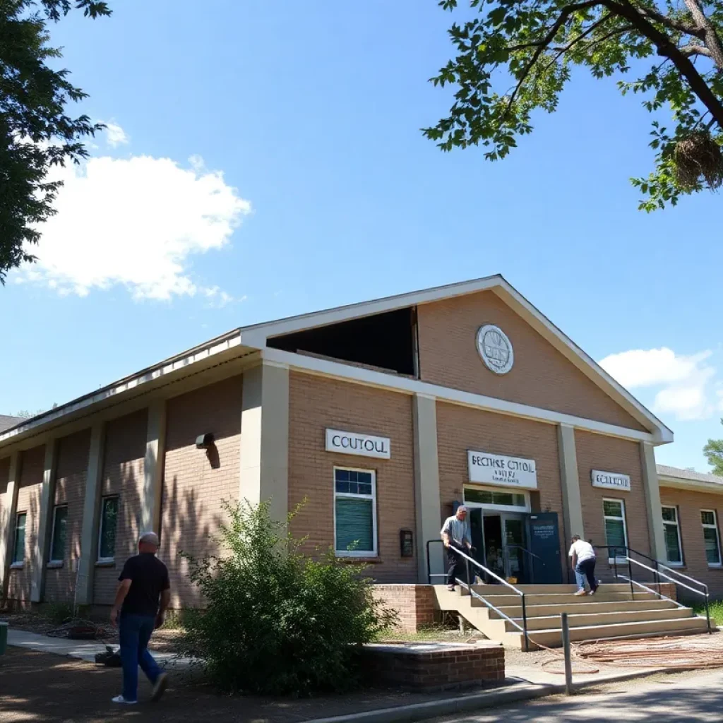 Community members assisting in the recovery of Asheville schools post-Hurricane Helene.