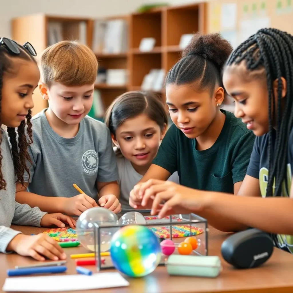 Students at Claxton Elementary School participating in STEAM activities.