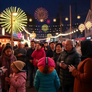 Families enjoying New Year's activities and health screenings in Hendersonville